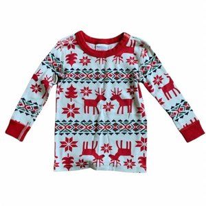 Hanna anderson 100% organic cotton reindeer pajamas shirt 80 cm 18/24 mos